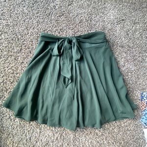 Tie Front Circle Mini Skirt